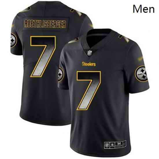 Steelers 7 Ben Roethlisberger Black Men Stitched Football Vapor Untouchable Limited Smoke Fashion Jersey